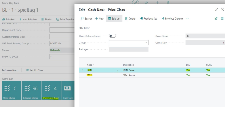 Price class cache desk specification